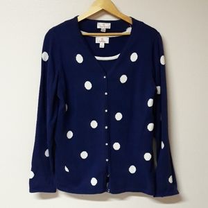 Polka dot cardigan and shell